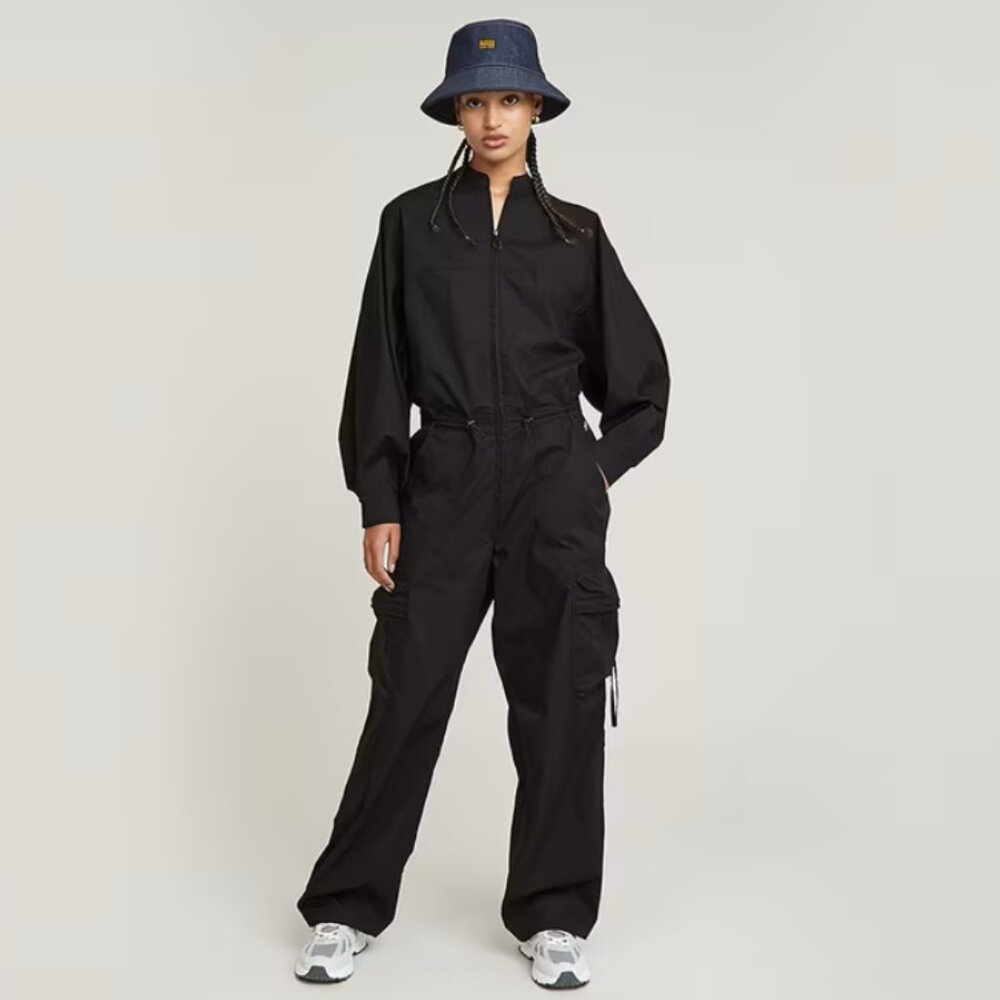 G-Star Raw Balloon Jumpsuit Black Ripstop‎ Utility Cargo Gorpcore Women's Large